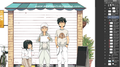 [Digital] CSP file + Illustration Steps || Store Closing