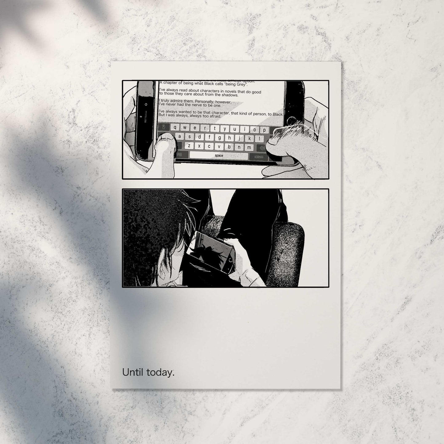 [Postcard] Writer in the shadows